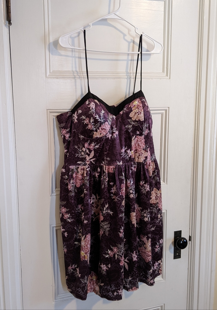 Xhilaration Velvet floral dress